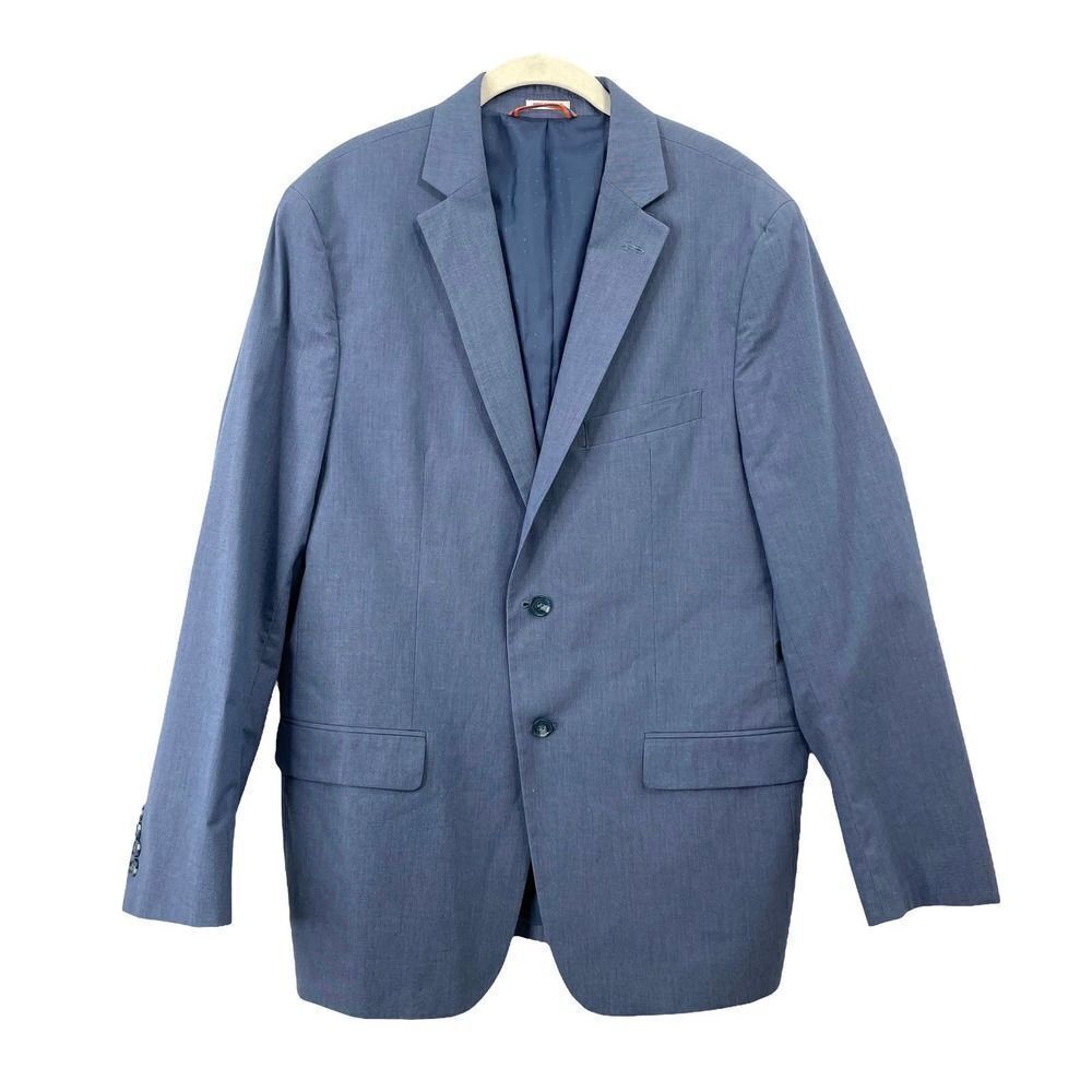 Crown‎ & Ivy cotton blend suit blazer sport coat Sz 42R blue